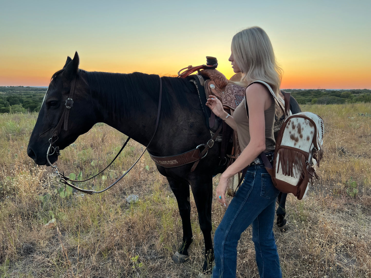 Cowhide Backpack/Diaper Bag