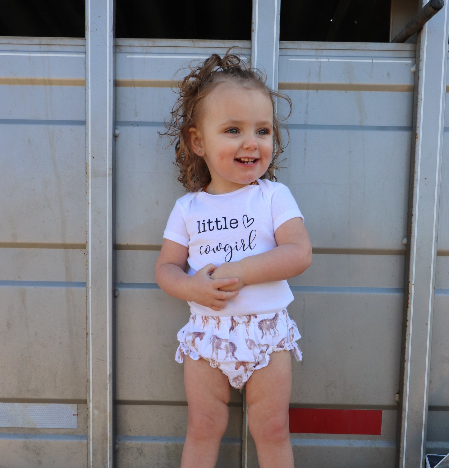 Wild Horses Ruffle Newcastle Cotton Bloomer and Headband Set