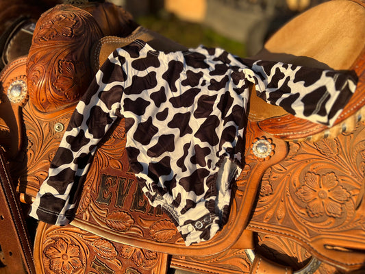 Kacey Long Sleeve Leotard - Cow Print