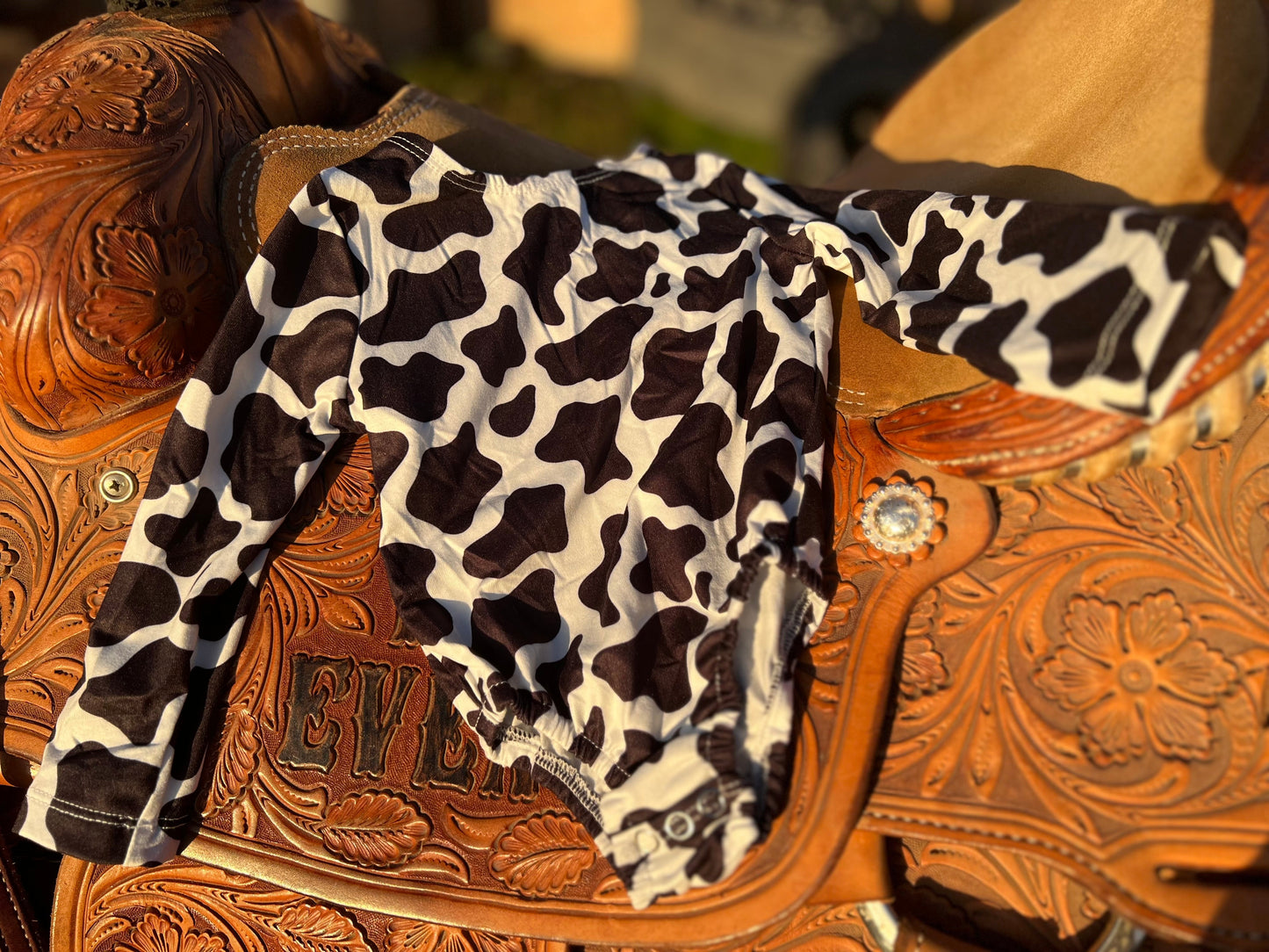 Kacey Long Sleeve Leotard - Cow Print