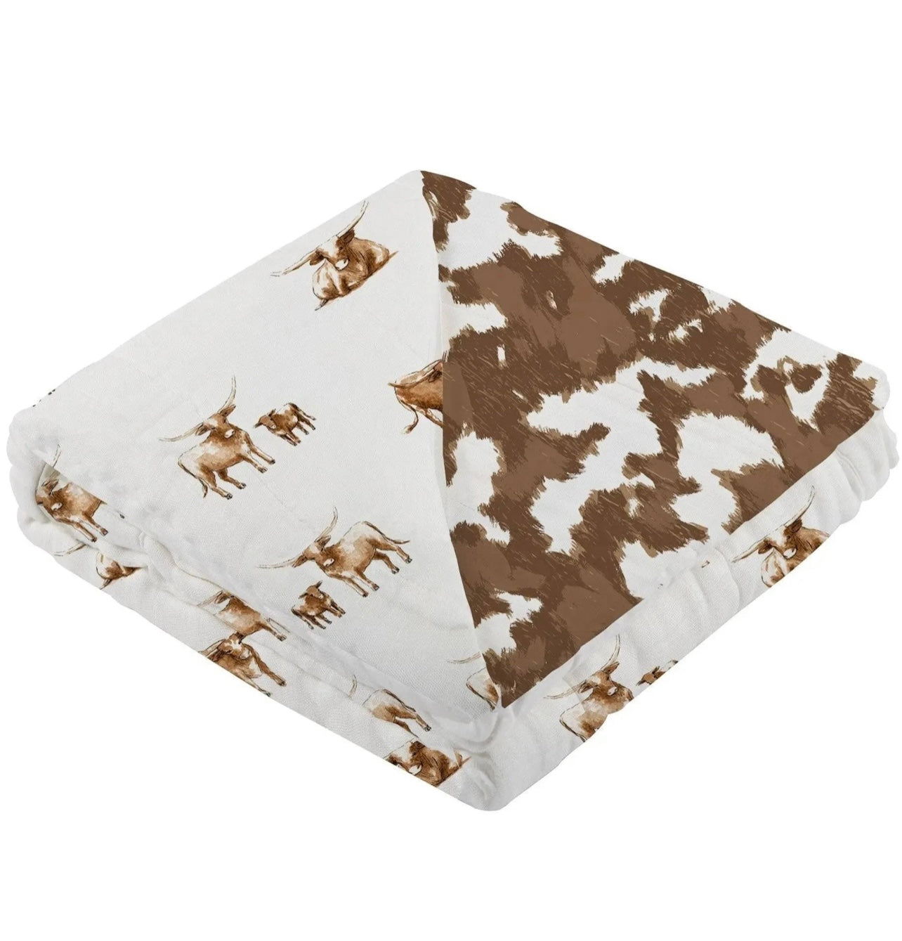 Longhorn and Cowhide Newcastle Blanket